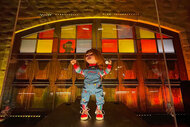 Interior shot of Halloween Horror Nights's Chucky Bar.