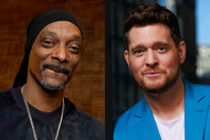 A split of Snoop Dogg and Michael Bublé.