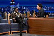 Kevin Hart is interviewed by Jimmy Fallon on The Tonight Show