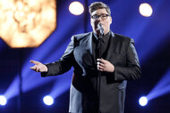 Jordan Smith performs on stage on the voice Episode 918A