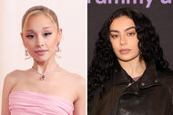 A split of Ariana Grande and Charli XCX