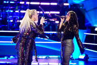 Gabrielle Zabosky and Frankie Torres perform during Season 26 Episode 8 of The Voice