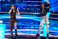 Eliza Pryor and Mikaela Ayira perform together on stage on The Voice Season 26 Episode 7.