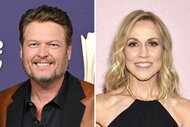 A split of Blake Shelton and Sheryl Crow