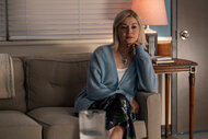 Alison Zhang Whitaker (Julia Chan) sitting on a couch in Brilliant Minds Season 1, Episode 8.