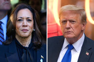 Split of Kamala Harris and Donald Trump