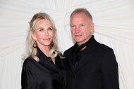 Trudie Styler and Sting match in black outifits.