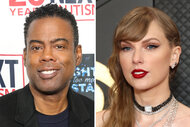 A split of Chris Rock and Taylor Swift