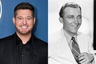 A split featuring Michael Buble and Bing Crosby.