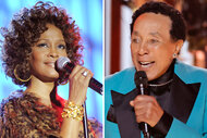 A split of Whitney Houston and Smokey Robinson