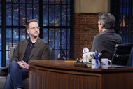 James Austin Johnson speaks with Seth Meyers on Late Night With Seth Meyers Episode 1618.