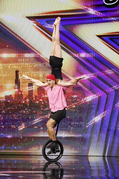 Cata & Jay performs onstage on America's Got Talent Episode 1902.