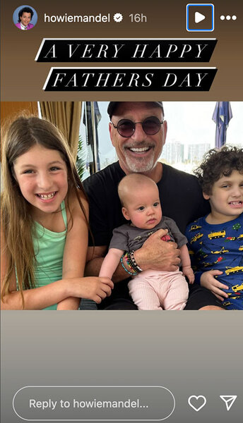 Howie Mandel's father's day Instagram story featuring his grandchildren.