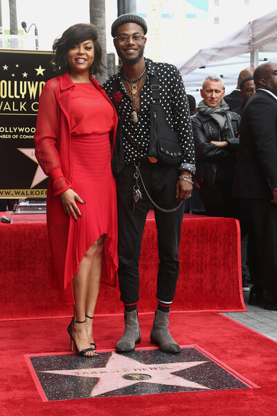 Taraji P. Henson and Marcell Johnson at her Star unveiling at the The Hollywood Walk of Fame