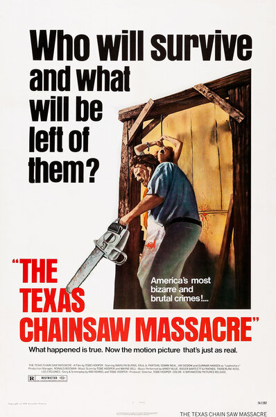 A movie poster from The Texas Chainsaw Masacre in 1974