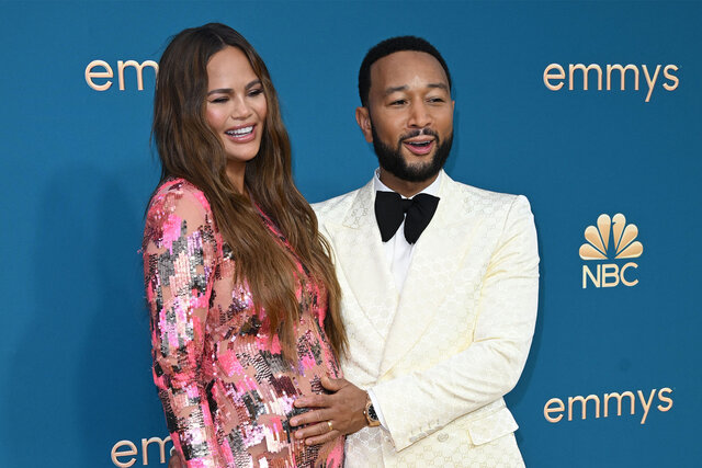 John Legend Adorably Touched Chrissy Teigen's Baby Bump At The Emmys ...