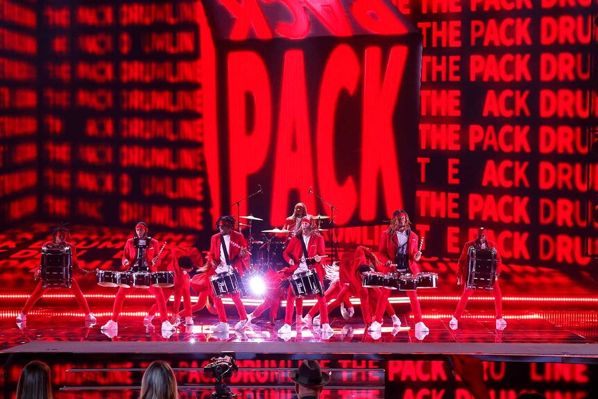 The Pack Drumline performing on America's Got Talent.