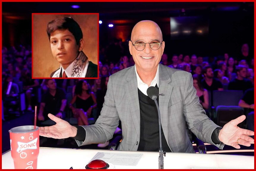 Images of Howie Mandel as an adult and child.