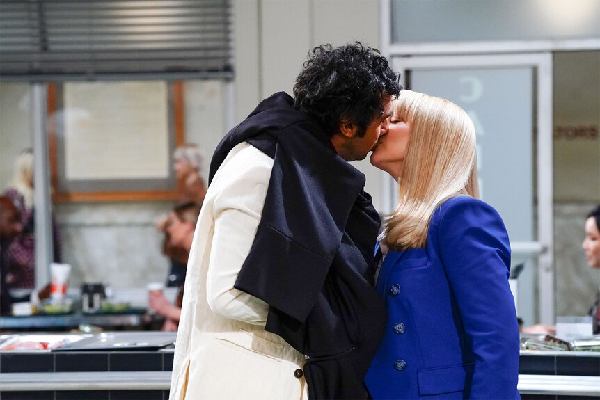 Abby Stone and Martini kiss on night court episode 206