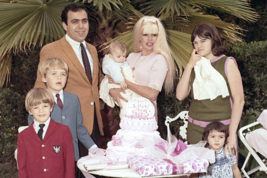 Mariska Hargitay with her family as a little girl celebrating her mother Jayne Mansfield's birthday