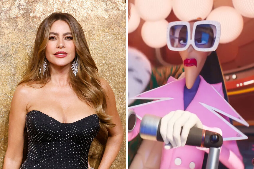 Split of Sofia Vergara and Valentina from Despicable Me 4