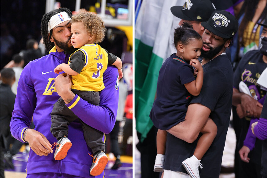 Split of Anthony Davis with his son and with his daughter