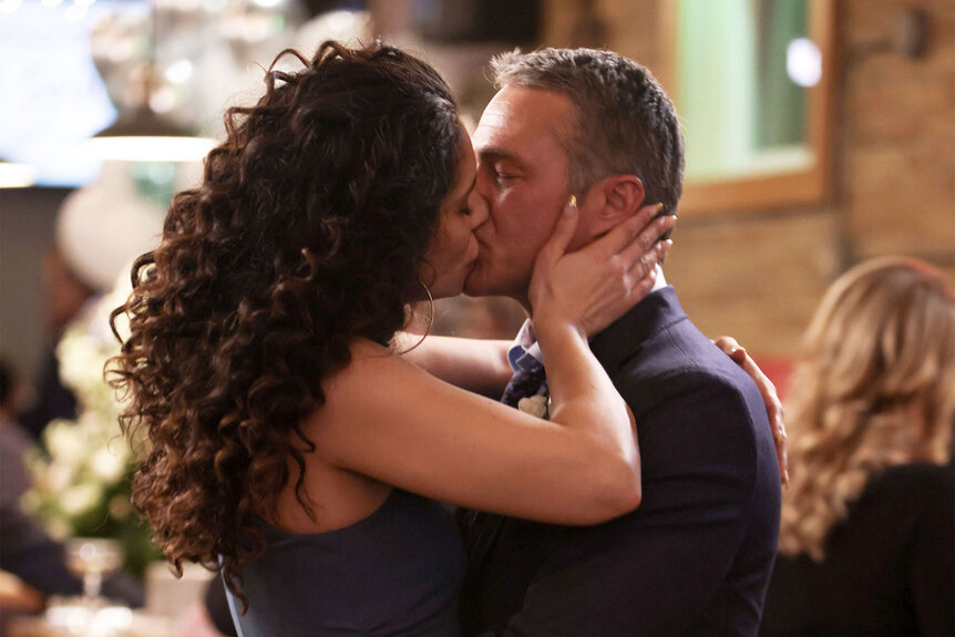Stella Kidd and Kelly Severide share a kiss in Chicago Fire Season 12 Episode 6