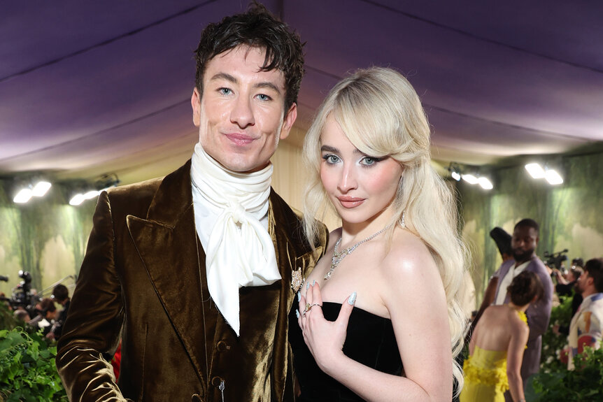Sabrina Carpenter and Barry Keoghan on the red carpet for the 2024 Met Gala