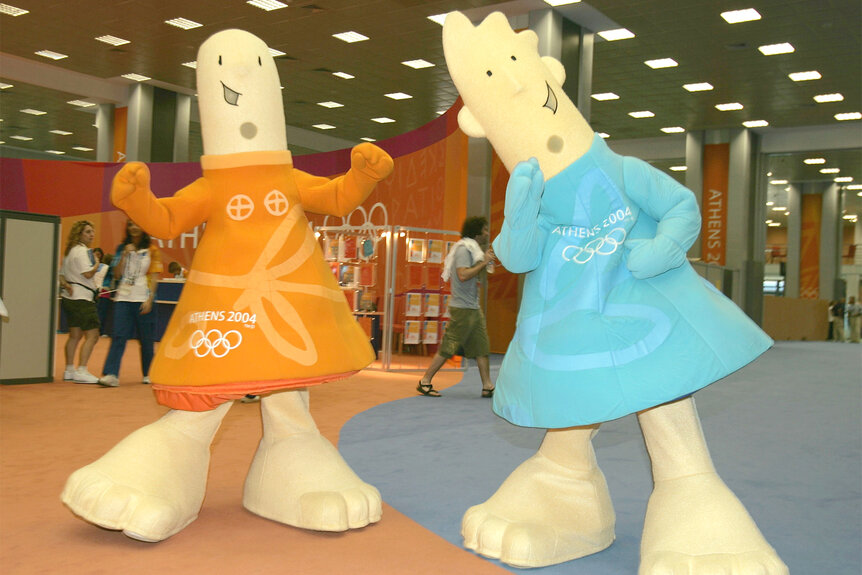 The 2004 Olympic Mascots Athena and Phevos