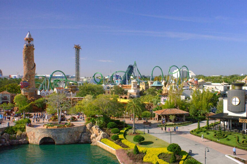 An aerial view of Universals Islands Of Adventure