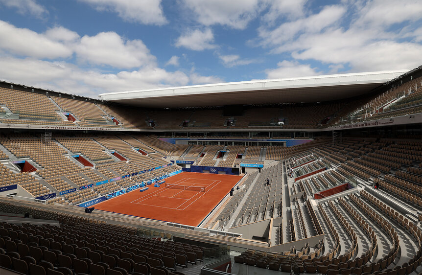 A view of the 2024 Olympics at Roland-Garros