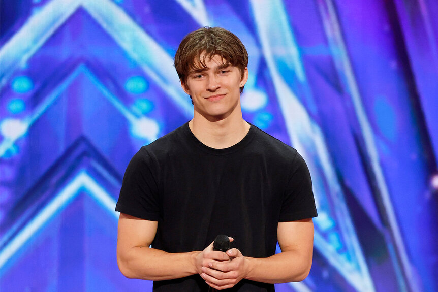 Alex Sampson performs on stage on America's Got Talent Episode 1906