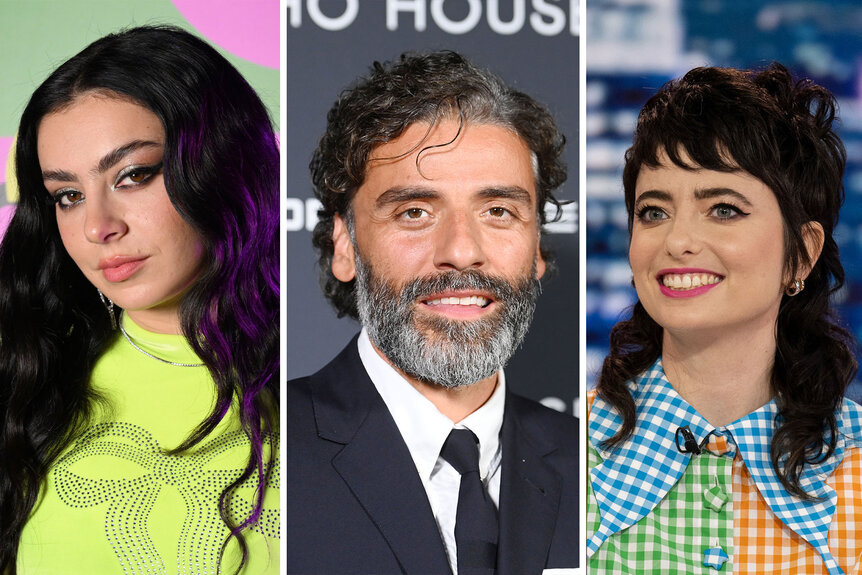 Split of Charlie XCX, Oscar Isaac, and Sarah Sherman