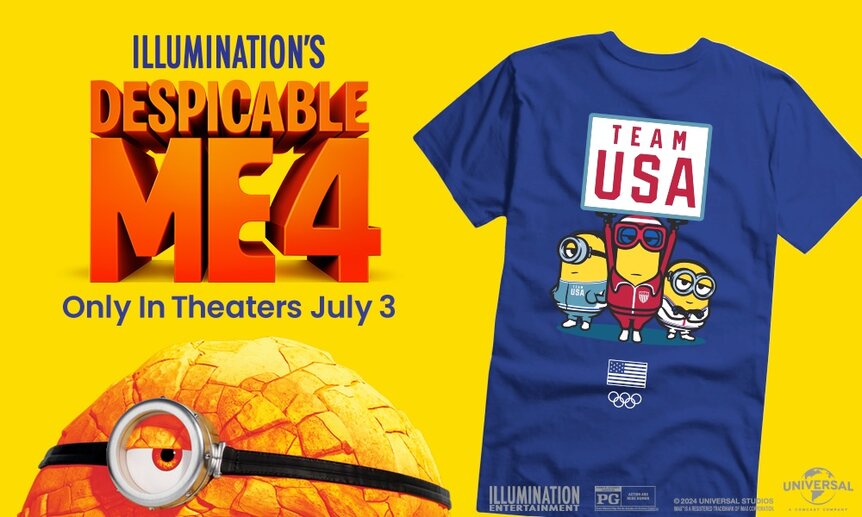 Despicable Me 4 (2024) x Paris Olympics collaboration shirt.
