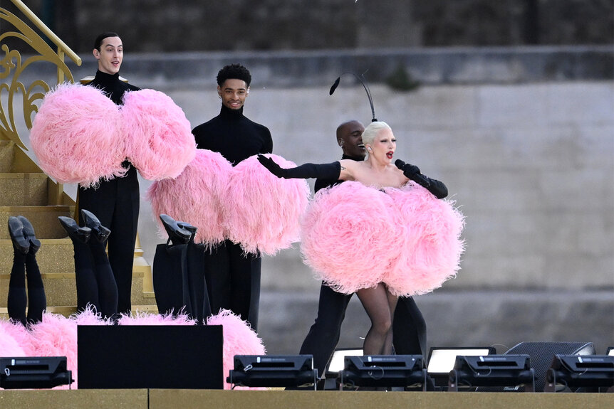 Lady Gaga performs during the 2024 Olympics Opening Ceremony