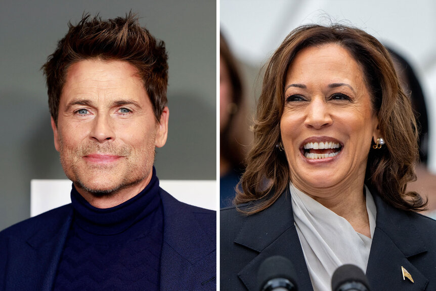 Split of Rob Lowe and Kamala Harris