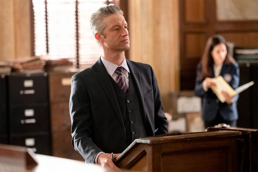 A.D.A Sonny Carisi stands in the courtroom on Law and Order SVU