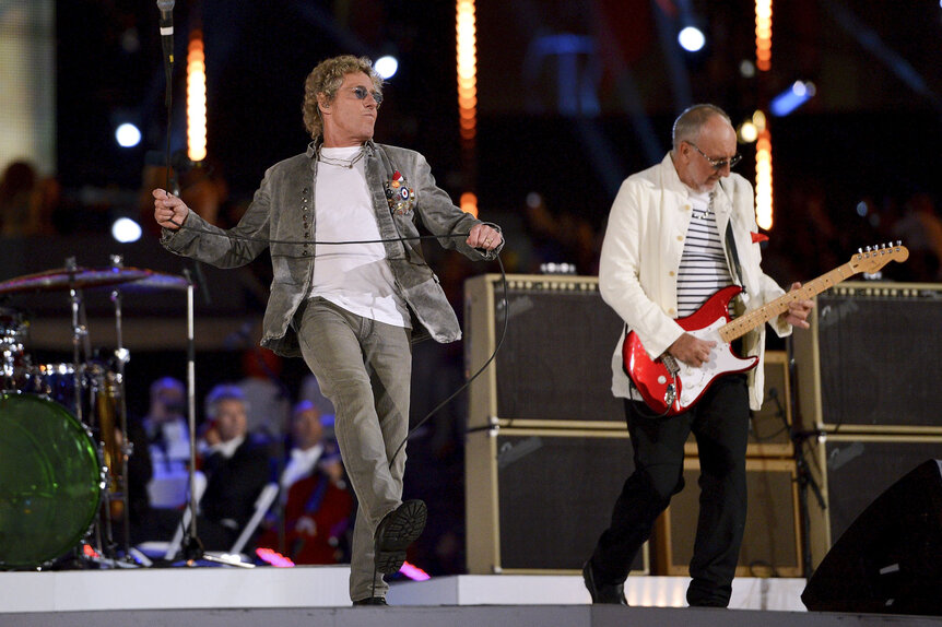 The Who performing during the London 2012 Olympics Closing Ceremony.