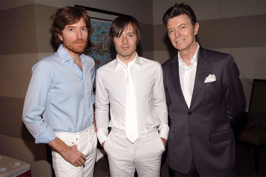 Paris 2024 Olympics Air3Nicolas Godin and Jean-Benoit Dunckel of Air with David Bowie at The H&M High Line Festival 2007.