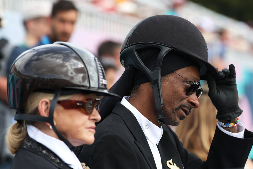 Snoop Dogg and Martha Stewart wear equestrian outfits at the 2024 olympics