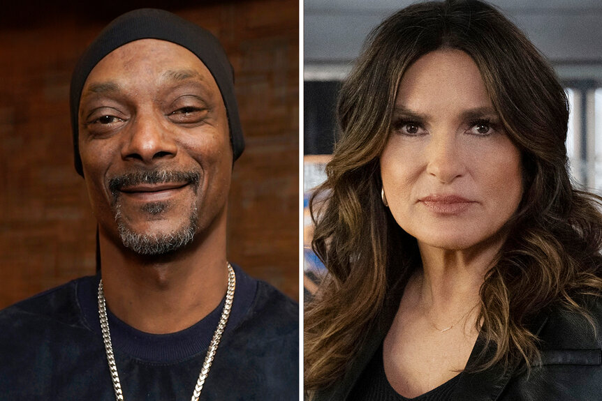 A split of Snoop Dogg and Detective Olivia Benson from Law and Order SVU