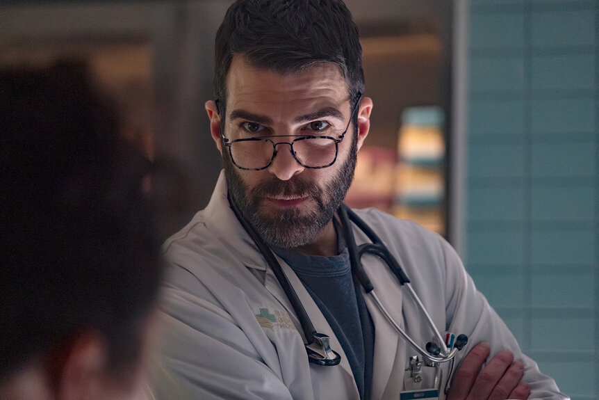 Dr Oliver Wolf wears glasses on Brilliant Minds Season 1 Episode 2