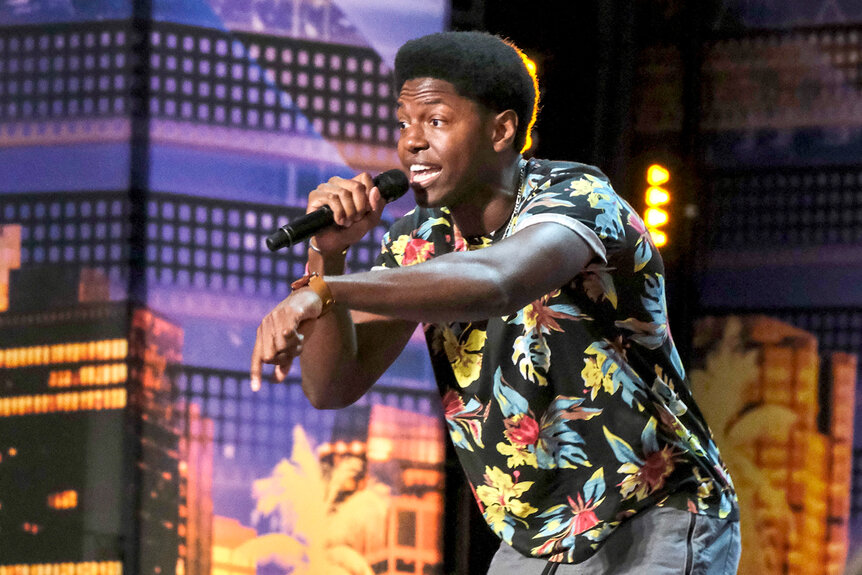 Joseph Allen performs on stage on America's Got Talent Season 14 Episode 2