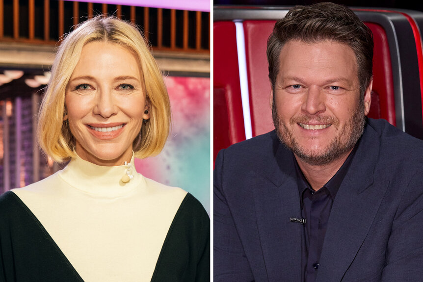 A split of Cate Blanchett and Blake Shelton