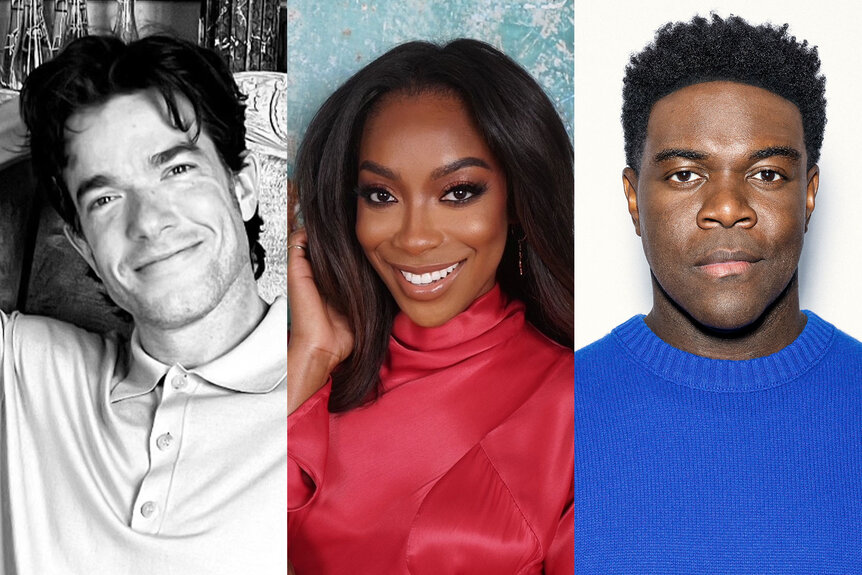 A split of John Mulaney, Ego Nwodim, and Sam Richardson.