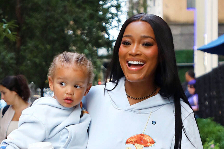 Keke Palmer and her son Leo Jackson out in New York City together.