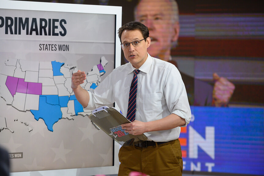 Steve Kornacki holds a clipboard in front of a map on TODAY