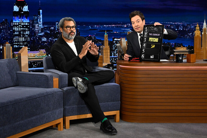 Jordan Peele blind-ranks horror films during an interview with host Jimmy Fallon