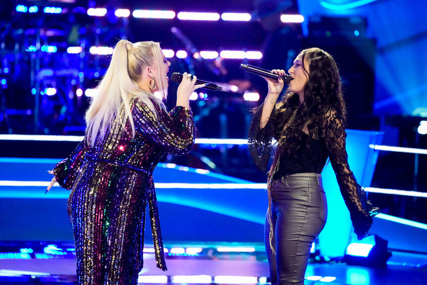 Gabrielle Zabosky and Frankie Torres perform during Season 26 Episode 8 of The Voice