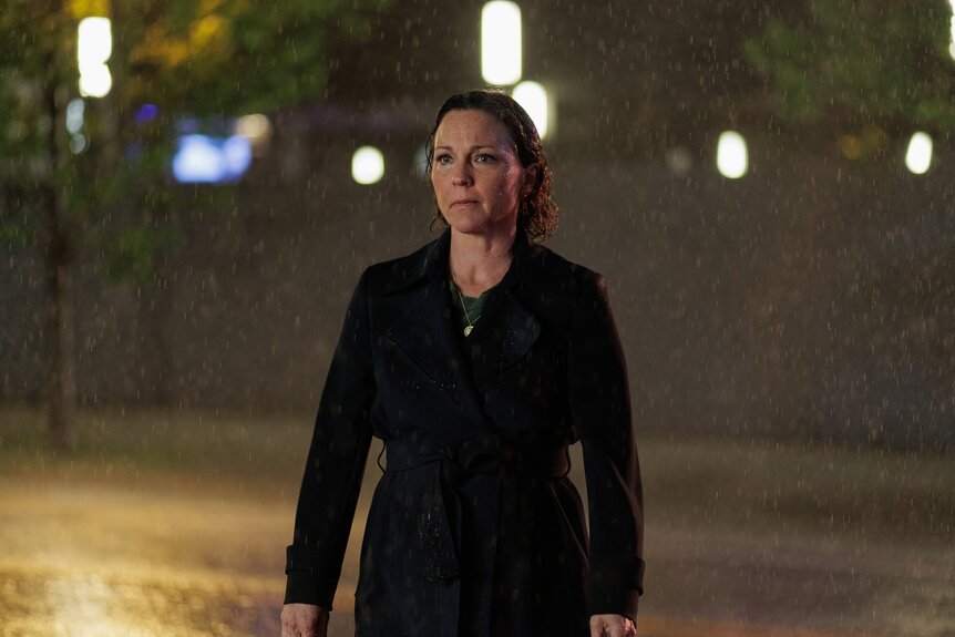 Margaret (Kelli Williams) stands outside on Found Episode 206.